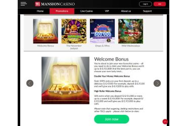 Mansion casino elenco delle slot